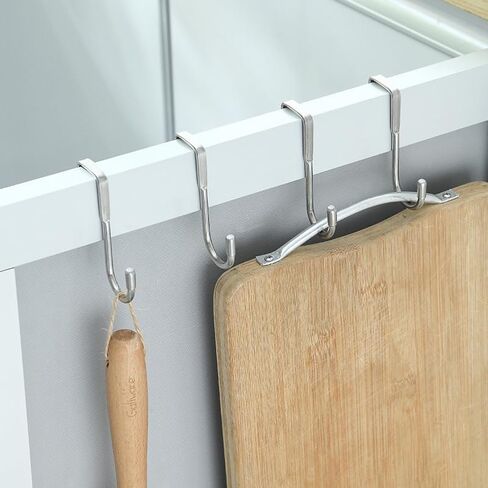 2pcs Hook up Over Cabinet Door Hooks Cabinet Hangers Hooks S Shape Hooks Coat Hook Door Back Holder Over Door Towel Rack Bathroom Narrow Hook Shower Door Bath Towel Stainless Steel, Metallic in Saudi Arabia