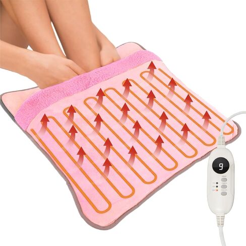 جهاز تدفئة القدم الكهربائي من KADORVA، تسخين سريع، وسادة كبيرة جدًا مع 9 إعدادات للرجال والنساء ذوي الأقدام الباردة، جهاز تحكم عن بعد لتدفئة القدمين على الجانبين، هدية استرخاء مثالية للنساء in Kuwait