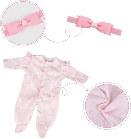 CARANOVO Reborn Baby Doll Clothes 22 inch Pink Elephant 6pcs Outfit Accessories Set for 18-22 Inch Reborn Doll in Kuwait
