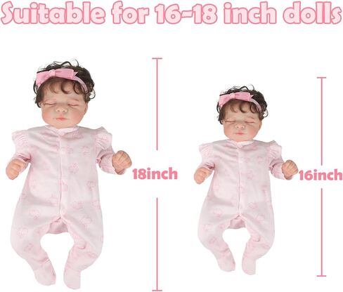 CARANOVO Reborn Baby Doll Clothes 22 inch Pink Elephant 6pcs Outfit Accessories Set for 18-22 Inch Reborn Doll in Kuwait