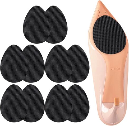 Shoe Grips on Bottom of Shoes, Self-Adhesive Anti-Slip Shoe Pads, Silicone Shoe Gummies Sole Protector for Bottom of Shoes (3 Pairs, Black) in Kuwait