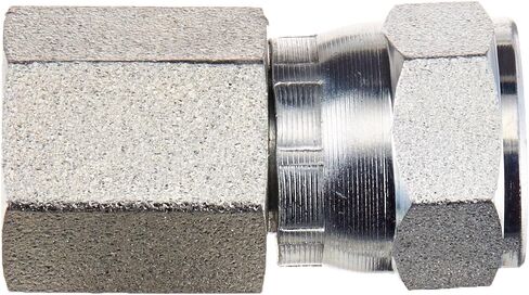 Brennan Industries 6506-06-08 Steel Straight Tube Fitting, 3/8"-18 NPTF x 3/4"-16 SAE Thread, 1/2" Female NPTF x 1/2" Female JIC Swivel in Saudi Arabia