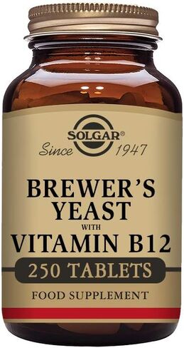 Solgar Brewer's Yeast 7 ½ Grains with Vitamin B12 - 250 Tablets, Pack of 2 - Non-GMO, Vegan, Dairy Free, Kosher - 82 Total Servings in Saudi Arabia