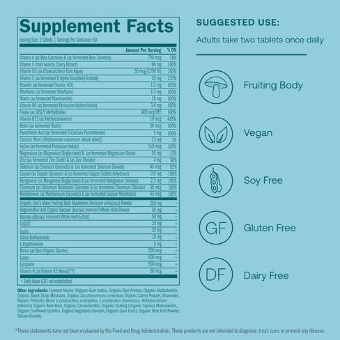 True Grace Daily Men’s Multivitamin 50+ - 120 Easy-to-Swallow Tablets - Immune, Energy, Longevity & Memory Support - Gluten Free, Soy Free, Vegan - 60 Servings in Saudi Arabia