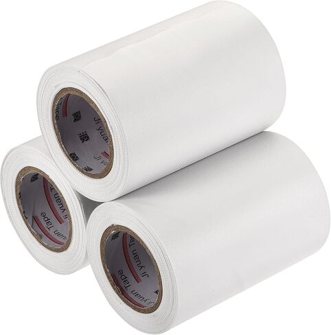MECCANIXITY Pipe Wrap Tapes Non-Adhesive 4cmx13m Protective Waterproof Tube Protector for Air Conditioner HVAC Pipes, PVC White Pack of 3 in Saudi Arabia