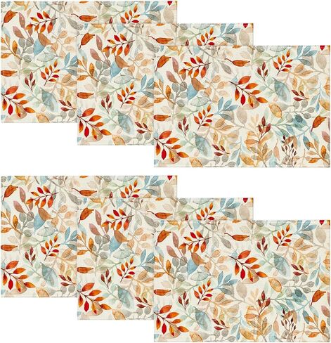 Artoid Mode Eucalyptus Leaves Fall Placemats Set of 4, 12x18 Inch Seasonal Autumn Harvest Table Mats for Outdoor Home Party Dining Decoration in Saudi Arabia