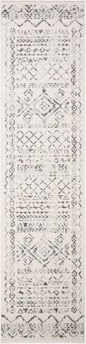 SAFAVIEH Tulum Collection Runner Rug - 2' x 7', Ivory & Grey, Moroccan Boho Distressed Design, Non-Shedding & Easy Care, Ideal for High Traffic Areas in Living Room, Bedroom (TUL268A) in Saudi Arabia