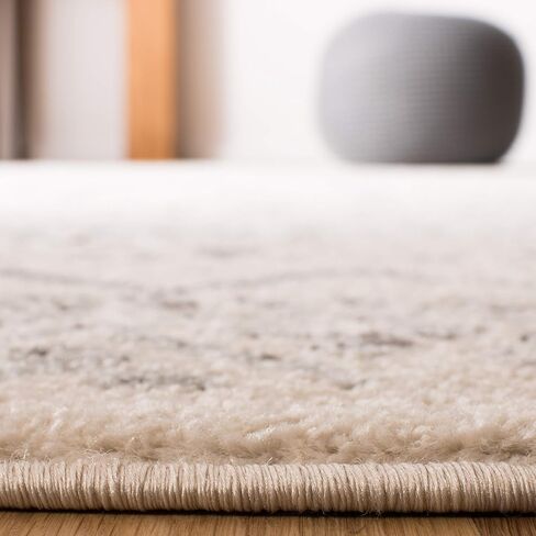 SAFAVIEH Tulum Collection Runner Rug - 2' x 7', Ivory & Grey, Moroccan Boho Distressed Design, Non-Shedding & Easy Care, Ideal for High Traffic Areas in Living Room, Bedroom (TUL268A) in Saudi Arabia