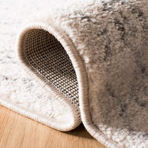 SAFAVIEH Tulum Collection Runner Rug - 2' x 7', Ivory & Grey, Moroccan Boho Distressed Design, Non-Shedding & Easy Care, Ideal for High Traffic Areas in Living Room, Bedroom (TUL268A) in Saudi Arabia