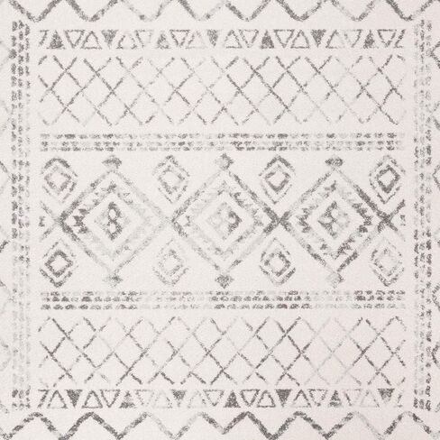 SAFAVIEH Tulum Collection Runner Rug - 2' x 7', Ivory & Grey, Moroccan Boho Distressed Design, Non-Shedding & Easy Care, Ideal for High Traffic Areas in Living Room, Bedroom (TUL268A) in Saudi Arabia