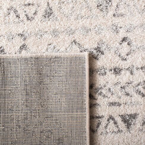 SAFAVIEH Tulum Collection Runner Rug - 2' x 7', Ivory & Grey, Moroccan Boho Distressed Design, Non-Shedding & Easy Care, Ideal for High Traffic Areas in Living Room, Bedroom (TUL268A) in Saudi Arabia