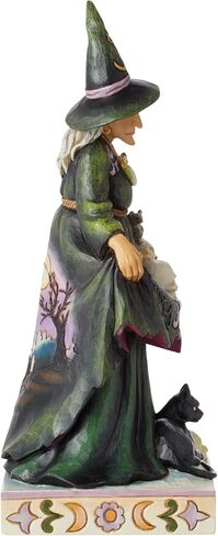 Enesco Jim Shore Heartwood Creek Halloween Scary Witch with Skulls in Skirt Figurine- Resin Hand Painted Crafted Collectible Decorative Witches Halloween Figurines Home Decor Statue, 9.7 Inch in Saudi Arabia