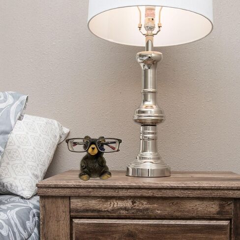Whimsical Sitting Wood Cut Look Hand-Carved Resin Bear Figurine Sculpture Eye glasses Holder Stand Business Card Eyeglasses Keeper Cabin Lodge Rustic Style Decoration in Saudi Arabia