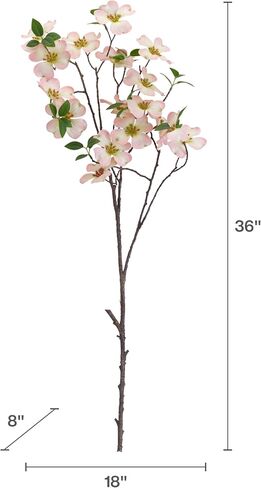 Elements Dogwood Artificial Flower Stems, Fake flowers for Home Decoration, 18x8x36 Inch in Saudi Arabia
