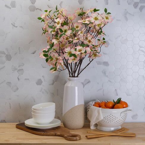 Elements Dogwood Artificial Flower Stems, Fake flowers for Home Decoration, 18x8x36 Inch in Saudi Arabia
