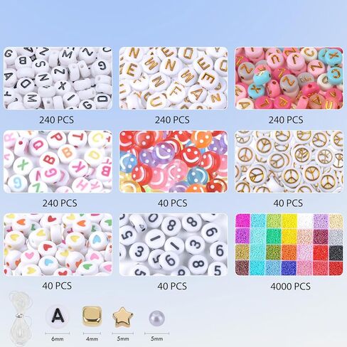 SJZWSD Friendship Bracelet Making Kit – 2 Box Seed Beads Set – DIY Jewelry Making Set– Includes 28 Colors of Glass Beads, Letter Beads, Gold Spacers, and String… in Kuwait