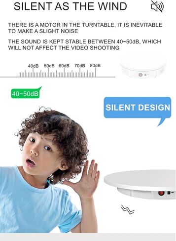 حامل عرض دوار بمحرك، حمولة 23.7 بوصة / 330 رطل، قرص دوار كهربائي 360 درجة لعرض منتجات التصوير الفوتوغرافي، عرض فيديو مباشر، زاوية التحكم عن بعد (أبيض) in Kuwait