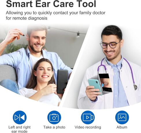 كاميرا أداة إزالة شمع الأذن: مجموعة أدوات تنظيف الأذن مع الكاميرا والضوء، نطاق تنظيف مزيل شمع الأذن من Earify، Limpiador De Oidos، منتقي ملعقة العناية العميقة بالأذن بتقنية WiFi لنظام iOS وAndroid in Kuwait