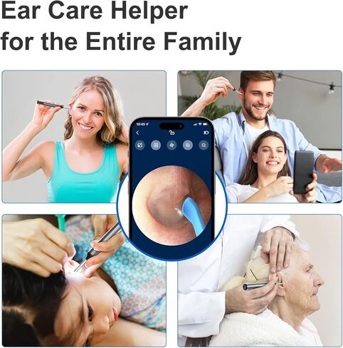 كاميرا أداة إزالة شمع الأذن: مجموعة أدوات تنظيف الأذن مع الكاميرا والضوء، نطاق تنظيف مزيل شمع الأذن من Earify، Limpiador De Oidos، منتقي ملعقة العناية العميقة بالأذن بتقنية WiFi لنظام iOS وAndroid in Kuwait