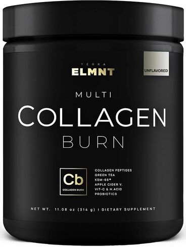 Super Collagen for Women Powder Chocolate - Thermogenic Collagen Burn w. Probiotics, ACV, KSM-66, Vitamin C, Biotin - Best Multi Collagen Protein Supplement for Weight Management, Hair Growth & Beauty in Saudi Arabia