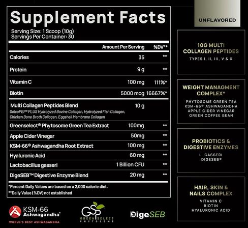 Super Collagen for Women Powder Chocolate - Thermogenic Collagen Burn w. Probiotics, ACV, KSM-66, Vitamin C, Biotin - Best Multi Collagen Protein Supplement for Weight Management, Hair Growth & Beauty in Saudi Arabia