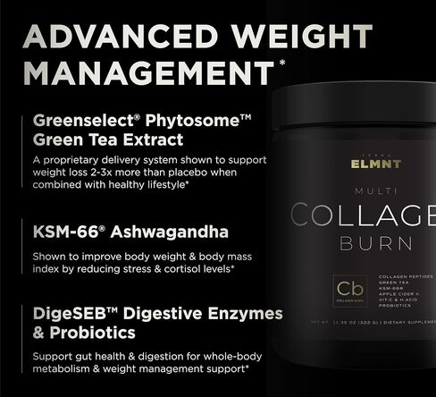 Super Collagen for Women Powder Chocolate - Thermogenic Collagen Burn w. Probiotics, ACV, KSM-66, Vitamin C, Biotin - Best Multi Collagen Protein Supplement for Weight Management, Hair Growth & Beauty in Saudi Arabia