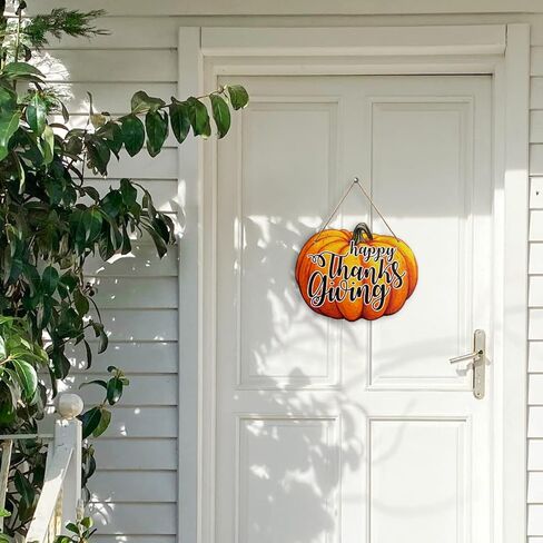 علامة ديكور جدار اليقطين لعيد الشكر، عيد شكر سعيد، علامة ترحيب بالمنزل على شكل قرع الخريف لديكورات الشرفة الأمامية للباب الأمامي لبيت المزرعة وحفلات عيد الشكر من الخشب للتعليق على الحائط لوحة ديكور in Kuwait