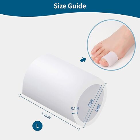 Hoogoo Toe Sleeves 10pcs,Gel Toe Protecters Covers for Middle Toe, Protect Toe from Rubbing, Ingrown Toenails, Corns, Blisters, Hammer Toes and Other Painful Toe Problems in Kuwait