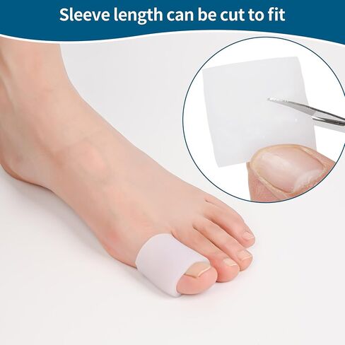 Hoogoo Toe Sleeves 10pcs,Gel Toe Protecters Covers for Middle Toe, Protect Toe from Rubbing, Ingrown Toenails, Corns, Blisters, Hammer Toes and Other Painful Toe Problems in Kuwait