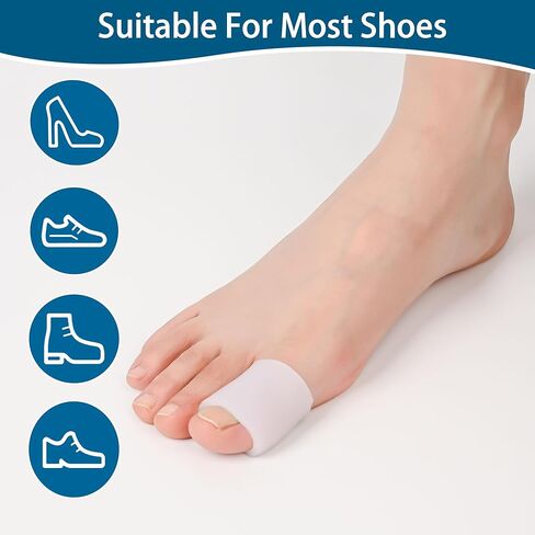 Hoogoo Toe Sleeves 10pcs,Gel Toe Protecters Covers for Middle Toe, Protect Toe from Rubbing, Ingrown Toenails, Corns, Blisters, Hammer Toes and Other Painful Toe Problems in Kuwait