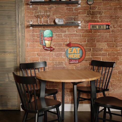GLOBLELAND "Enjoy Ice Cream Vintage Metal Tin Sign Retro Ice Cream Plaque Poster Metal Wall Decorative Tin Signs for Home Cold Drink Shop Restaurant Coffee Shop Club Bar Decoration in Saudi Arabia