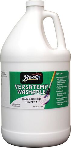 Sax Washable Versatemp Heavy Bodied Tempera Paint, White, 1 Gallon - 15411, 128 Fl Oz (Pack of 1) in Saudi Arabia