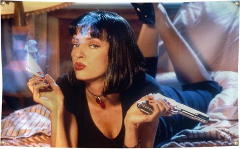 NureSs Pulp Fiction Movie Tapestry 3x5 Feet Tapestry for Bedroom Aesthetic, Funny and Meme Tapestries for College Dorm and Living Room in Saudi Arabia