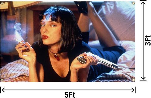 NureSs Pulp Fiction Movie Tapestry 3x5 Feet Tapestry for Bedroom Aesthetic, Funny and Meme Tapestries for College Dorm and Living Room in Saudi Arabia