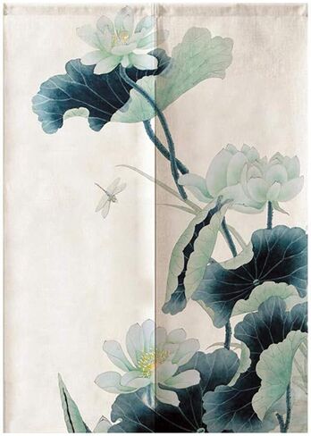 MYRU Japanese Noren Doorway Curtain Tapestry (Fish and Lotus,33.5 Inches x 59 Inches) in Saudi Arabia