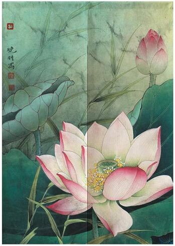 MYRU Japanese Noren Doorway Curtain Tapestry (Fish and Lotus,33.5 Inches x 59 Inches) in Saudi Arabia