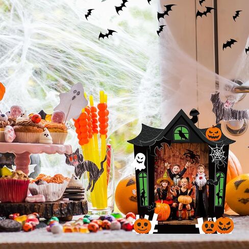 Halloween Fall Picture Frame Wooden 4 x 6 Picture Frame with Stand Pumpkin Castle Shaped Photo Frame Modern Photo Frame Decorative Frame for Halloween Fall Thanksgiving Home Office Decor Gifts (Castle) in Saudi Arabia