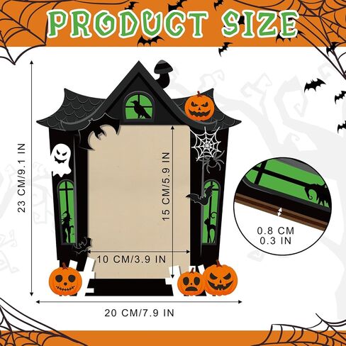 Halloween Fall Picture Frame Wooden 4 x 6 Picture Frame with Stand Pumpkin Castle Shaped Photo Frame Modern Photo Frame Decorative Frame for Halloween Fall Thanksgiving Home Office Decor Gifts (Castle) in Saudi Arabia
