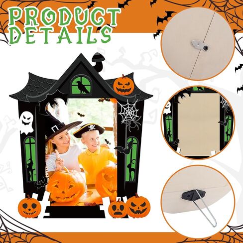 Halloween Fall Picture Frame Wooden 4 x 6 Picture Frame with Stand Pumpkin Castle Shaped Photo Frame Modern Photo Frame Decorative Frame for Halloween Fall Thanksgiving Home Office Decor Gifts (Castle) in Saudi Arabia