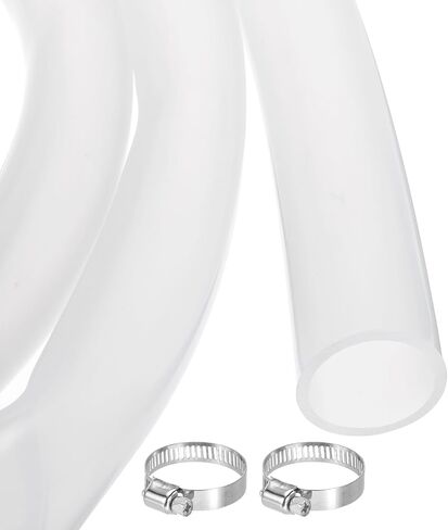 MECCANIXITY 10ft Clear Silicone Rubber Tubing 5/8" ID Plastic Tube Flexible Air Hose for Brewing, Wine Making, Pump Siphon, 16mm x 20mm, with 2pcs Clamps in Saudi Arabia