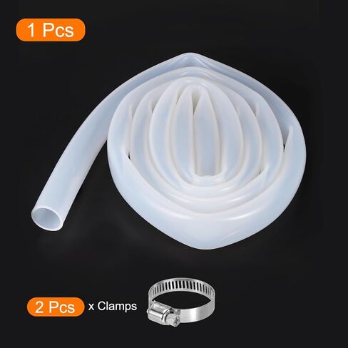 MECCANIXITY 10ft Clear Silicone Rubber Tubing 5/8" ID Plastic Tube Flexible Air Hose for Brewing, Wine Making, Pump Siphon, 16mm x 20mm, with 2pcs Clamps in Saudi Arabia