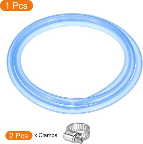 MECCANIXITY 10ft Clear Silicone Rubber Tubing 5/8" ID Plastic Tube Flexible Air Hose for Brewing, Wine Making, Pump Siphon, 16mm x 20mm, with 2pcs Clamps in Saudi Arabia