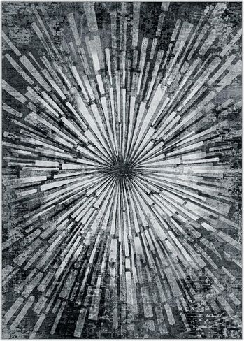 Lahome Modern Black Rugs for Living Room - Washable 5x7 Area Rugs Ultra-Thin Soft Bedroom Rug,Non-Slip Abstract Splash Indoor Floor Carpet Low-Pile for Dining Room Entryway Kitchen Art Decor in Kuwait