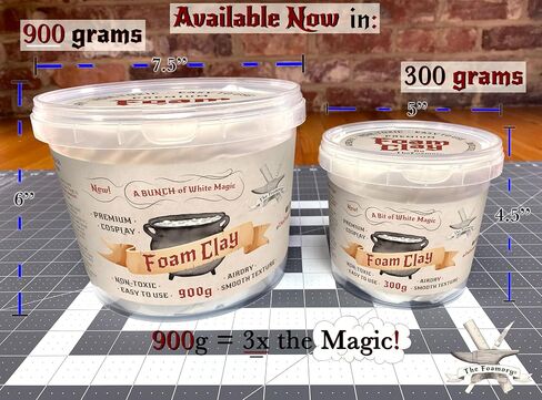 طين إسفنجي قابل للتشكيل (أبيض) من The Foamory - كثافة عالية - 900 جرام - يجف بالهواء مثل إسفنج EVA، خفيف الوزن، الرمال والطلاء بسهولة، غير سام in Kuwait