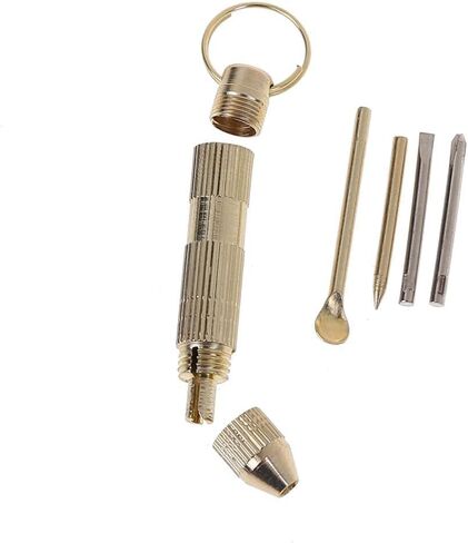 4 in1 Mini Portable Golden Opener Screwdrivers Ear Pick Ear Cleaner Keychain Kit Fashion Processed Ear Care(ZS262) in Saudi Arabia