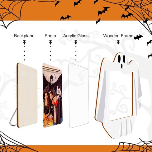 Halloween Fall Picture Frame Wooden 4 x 6 Picture Frame with Stand Pumpkin Castle Shaped Photo Frame Modern Photo Frame Decorative Frame for Halloween Fall Thanksgiving Home Office Decor Gifts (Castle) in Saudi Arabia