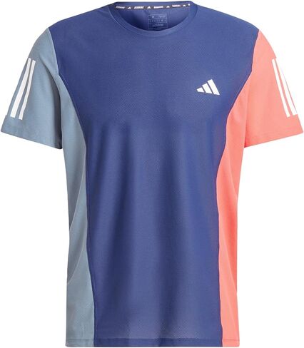 adidas Men's Own The Run Colorblock T-Shirt, Dark Blue/Preloved Ink/Preloved Scarlet in Saudi Arabia