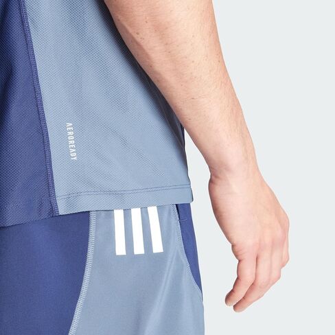 adidas Men's Own The Run Colorblock T-Shirt, Dark Blue/Preloved Ink/Preloved Scarlet in Saudi Arabia