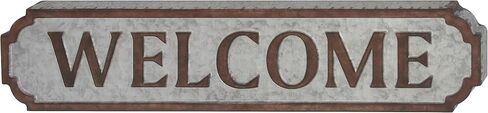 Deco 79 Metal Sign Home Wall Decor Welcome Wall Sculpture, Wall Art 37" x 1" x 7", Brown in Saudi Arabia