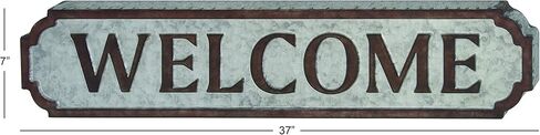 Deco 79 Metal Sign Home Wall Decor Welcome Wall Sculpture, Wall Art 37" x 1" x 7", Brown in Saudi Arabia